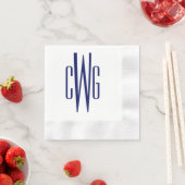 Serviette En Papier Simple Élégant Monogramme de 3 Lettres Initiales # (En situation)
