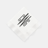 Serviette En Papier Simple Élégant Monogramme de 3 Lettres Initiales # (Coin)