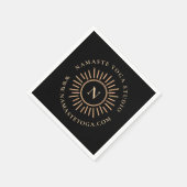 Serviette En Papier Simple élégant Monogramme moderne Noir Or (Coin)