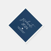 Serviette En Papier Simple Elegant Navy Blue Graduate 2024 Graduation (Coin)