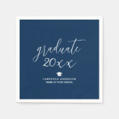 Serviette En Papier Simple Elegant Navy Blue Graduate 2024 Graduation (Devant)