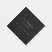 Serviette En Papier Simple Elegant noir et blanc Mariage gothique (Coin)