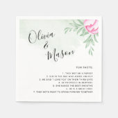 Serviette En Papier Simple Elegant Rose Verdure Minimal Mariage or (Devant)