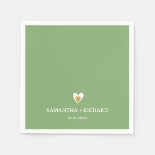 Serviette En Papier Simple Elegant Sage Green Gold Mariage