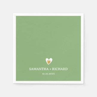 Serviette En Papier Simple Elegant Sage Green Gold Mariage