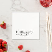 Serviette En Papier Simple Elegant Timeless Typography Wedding (En situation)