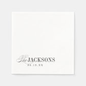 Serviette En Papier Simple Elegant Timeless Typography Wedding (Devant)