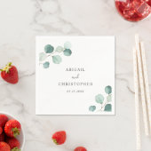 Serviette En Papier Simple Elégant Verdure Rustique Eucalyptus Mariage (En situation)