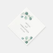 Serviette En Papier Simple Elégant Verdure Rustique Eucalyptus Mariage (Coin)