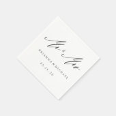Serviette En Papier Simple élégante calligraphie M. et Mme Mariage (Coin)