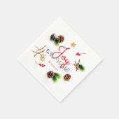 Serviette En Papier Simple élégante joie de Noël à la couronne mondial (Coin)