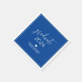 Serviette En Papier Simple élégante Royal Blue Graduate 2024 Graduatio (Coin)