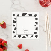 Serviette En Papier Simple élégante vache noire et blanche Impression  (En situation)