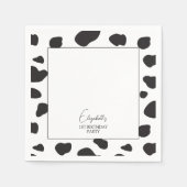 Serviette En Papier Simple élégante vache noire et blanche Impression  (Devant)