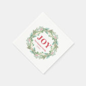 Serviette En Papier Simple élégante Wreath Joie moderne Noël (Coin)