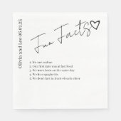 Serviette En Papier Simple Engagement Party Fun facts Name Wedding (Devant)