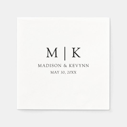 Serviette En Papier Simple et Chic | Serviettes de mariage (Devant)