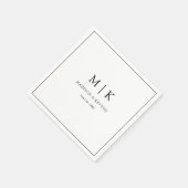 Serviette En Papier Simple et Chic | Serviettes de mariage (Coin)