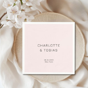 Serviette En Papier Simple et élégant mariage rose clair