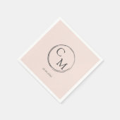 Serviette En Papier Simple et élégant monogramme Serviette (Coin)