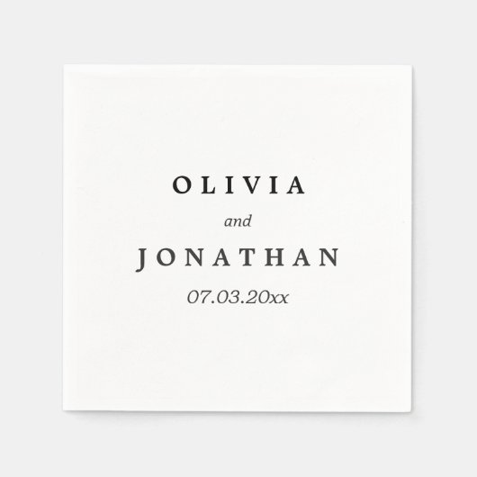 Serviette En Papier Simple et élégant | Serviettes Mariage classique (Devant)