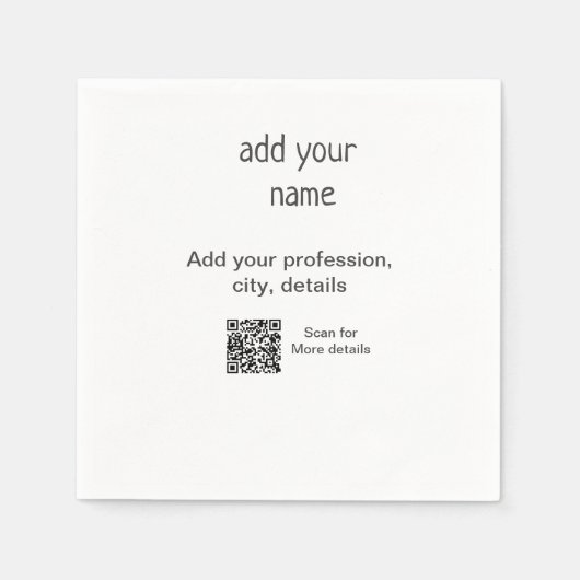 Serviette En Papier Simple et minimal ajouter votre nom de texte titre (Devant)
