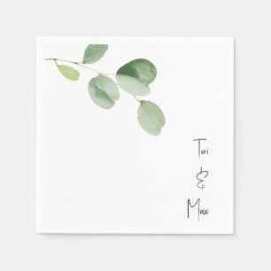 Serviette En Papier Simple Eucalyptus Modern Police Names Cocktail