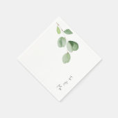 Serviette En Papier Simple Eucalyptus Stem Moderne Font Names Cocktail (Coin)