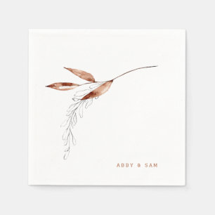 Serviette En Papier Simple Fall Foliage Mariage Couple Names Cocktail