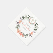 Serviette En Papier Simple fête de confirmation florale (Coin)