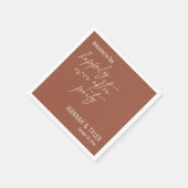 Serviette En Papier Simple Fête de Mariage Terracotta (Coin)