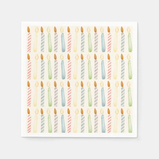 Serviette En Papier Simple fête des bougies d'anniversaire (Devant)