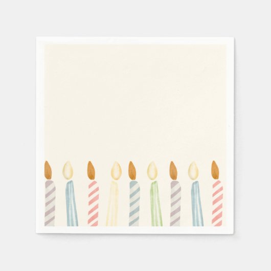 Serviette En Papier Simple fête des bougies d'anniversaire (Devant)