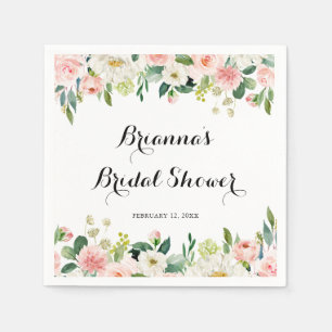 Serviette En Papier Simple Fête des mariées de calligraphie verte flor