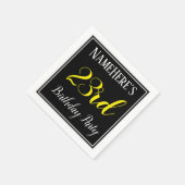 Serviette En Papier Simple, fête du 23e anniversaire avec nom personna (Coin)