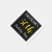 Serviette En Papier Simple, fête du 50e anniversaire avec nom personna (Coin)