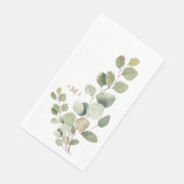 Serviette En Papier Simple Foliage Gold Monogram Mariage invité (Coin)