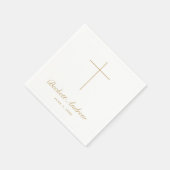 Serviette En Papier Simple Gold Cross Script Baptism (Coin)