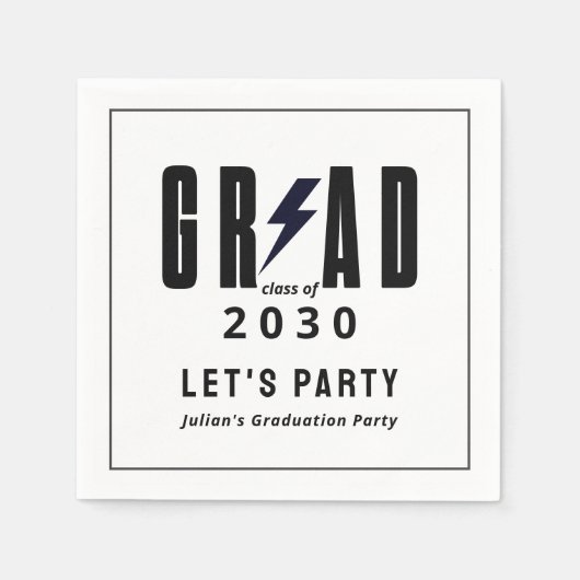 Serviette En Papier Simple Graduation Grad Party (Devant)
