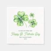 Serviette En Papier Simple Green Four Leaf Clover Luck St. Patricks (Devant)