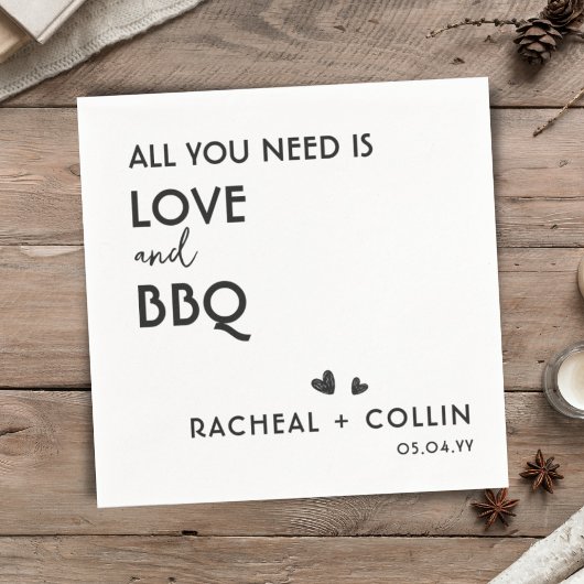 Serviette En Papier Simple I Do BBQ Engagement Mariage Cocktail