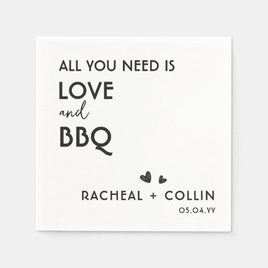 Serviette En Papier Simple I Do BBQ Engagement Mariage Cocktail (Devant)