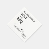 Serviette En Papier Simple I Do BBQ Engagement Mariage Cocktail (Coin)