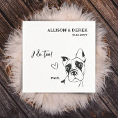 Serviette En Papier Simple I Do Too Chien Nom Boxer Mariage Cocktail
