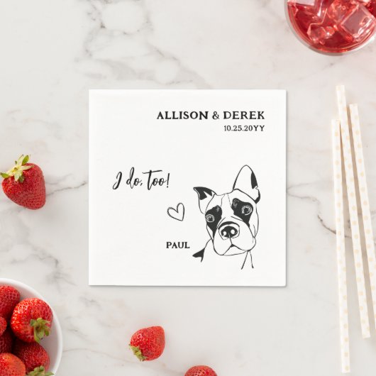 Serviette En Papier Simple I Do Too Chien Nom Boxer Mariage Cocktail (En situation)