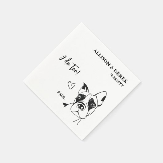 Serviette En Papier Simple I Do Too Chien Nom Boxer Mariage Cocktail (Coin)