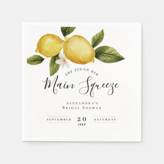Serviette En Papier Simple Italia Lemon Calligraphie Baby Shower Maria