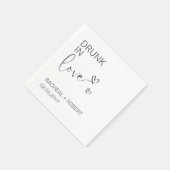 Serviette En Papier Simple ivre dans l'amour blanc moderne Mariage (Coin)