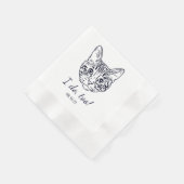 Serviette En Papier Simple je fais trop chat Mariage de dessin main (Coin)