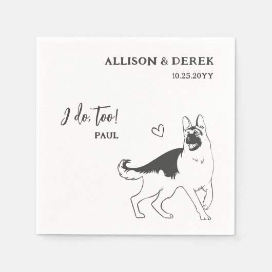 Serviette En Papier Simple je fais trop chien berger allemand Mariage (Devant)